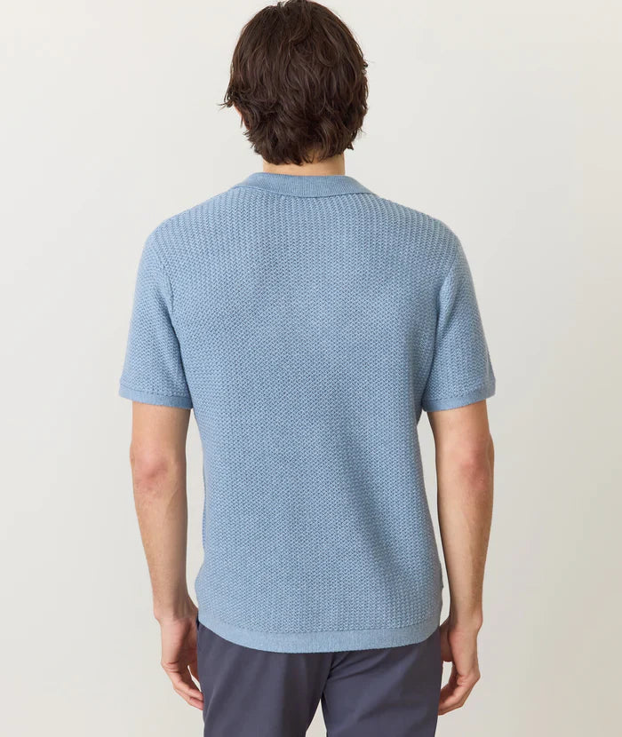 Marine Layer Conrad Sweater Polo Washed Indigo 1250103071111
