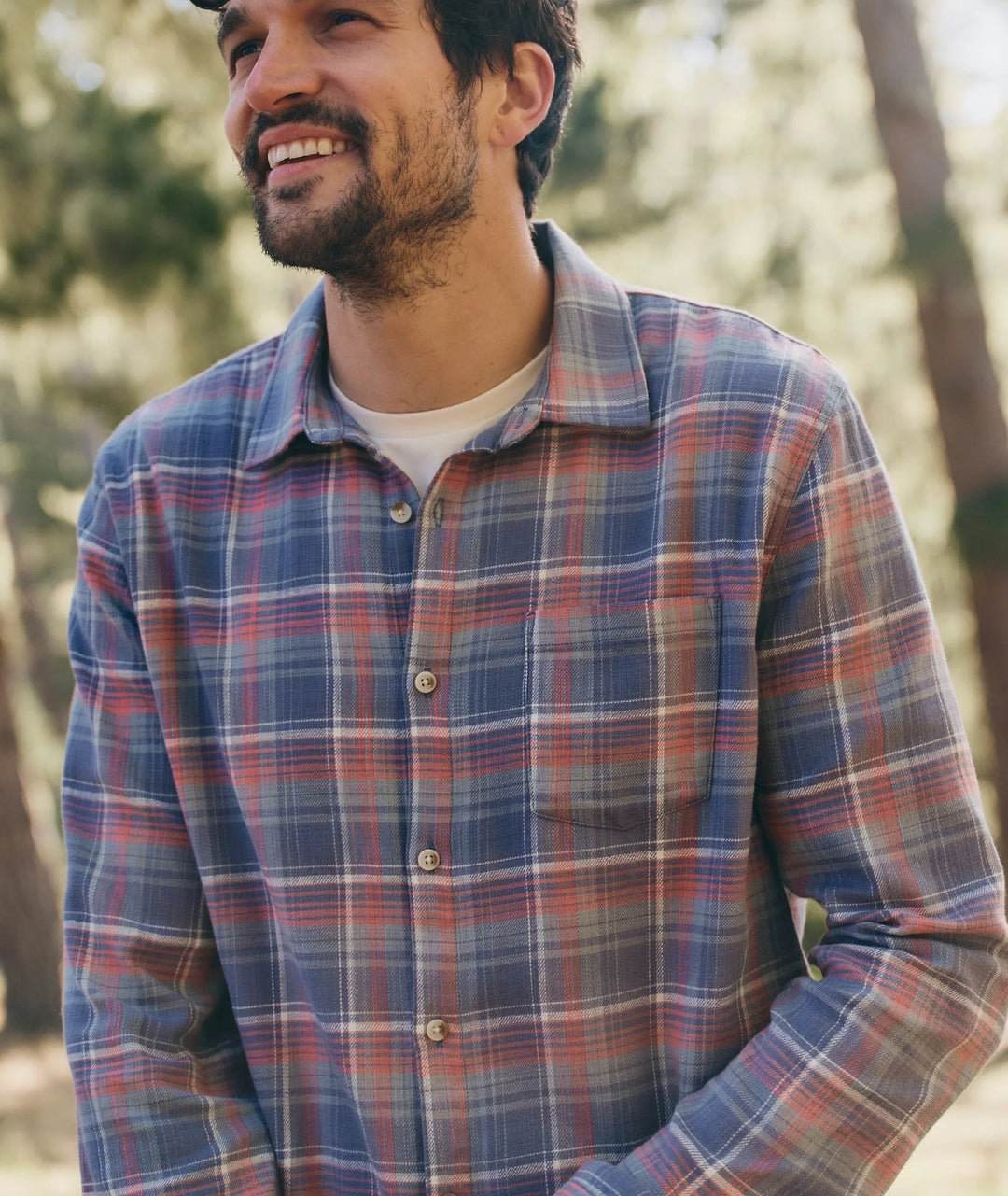 Marine Layer Stretch Selvage Long Sleeve Shirt Multi Plaid MLSSS