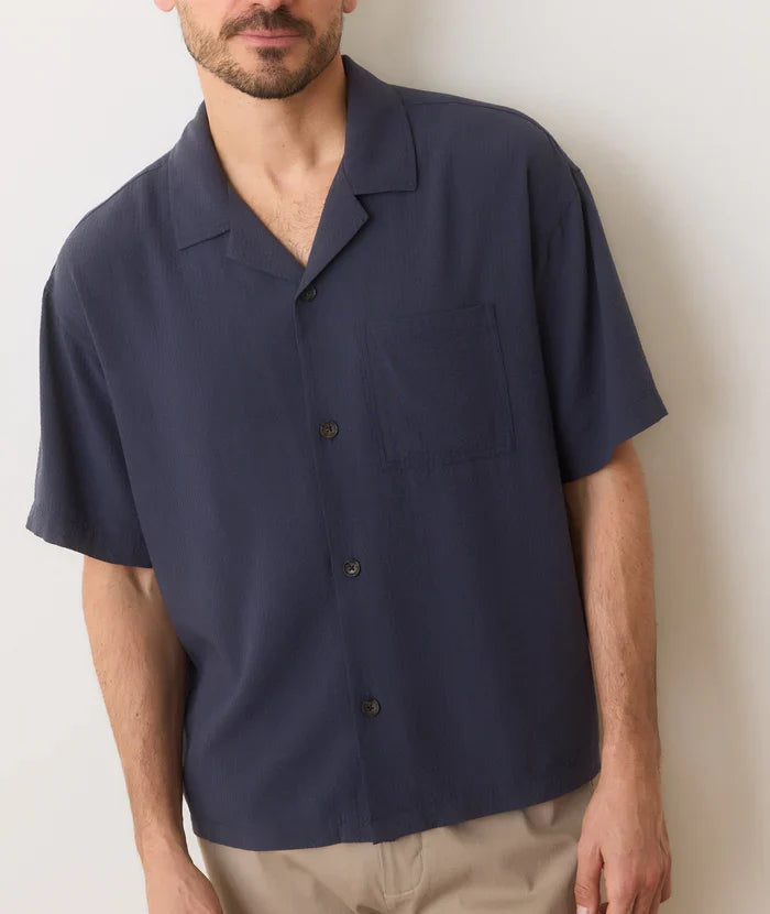 Marine Layer Boxy Resort Shirt India Ink 1250104121139