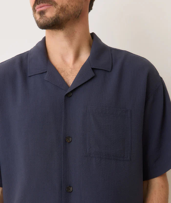 Marine Layer Boxy Resort Shirt India Ink 1250104121139