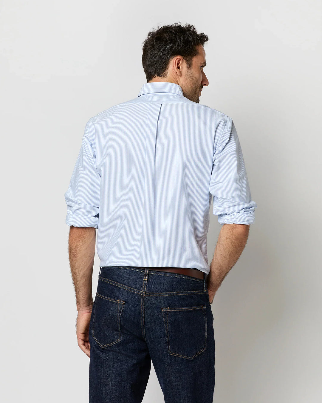 sid mashburn dress shirt Spread Collar Dress Shirt in Blue End-On-End