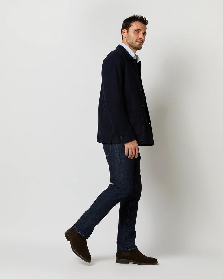 Sid Mashburn Chore Jacket Navy Wool Melton S71749