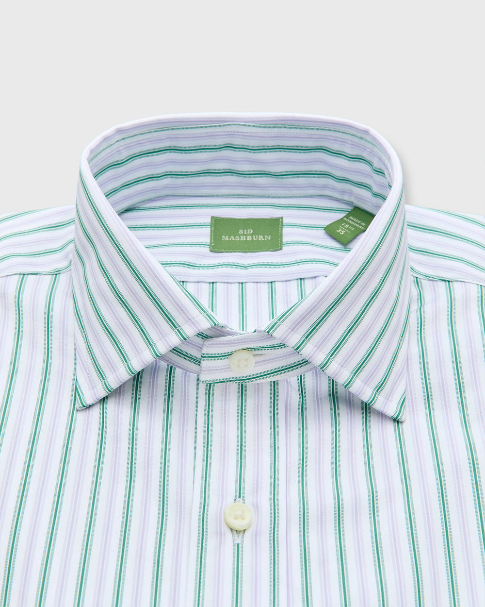 Sid Mashburn Spread Collar Dress Shirt - Green Lavender Stripe John Hyatt Clothing Sid Mashburn Spread Collar Dress Shirt - Green Lavender Stripe John Hyatt Clothing