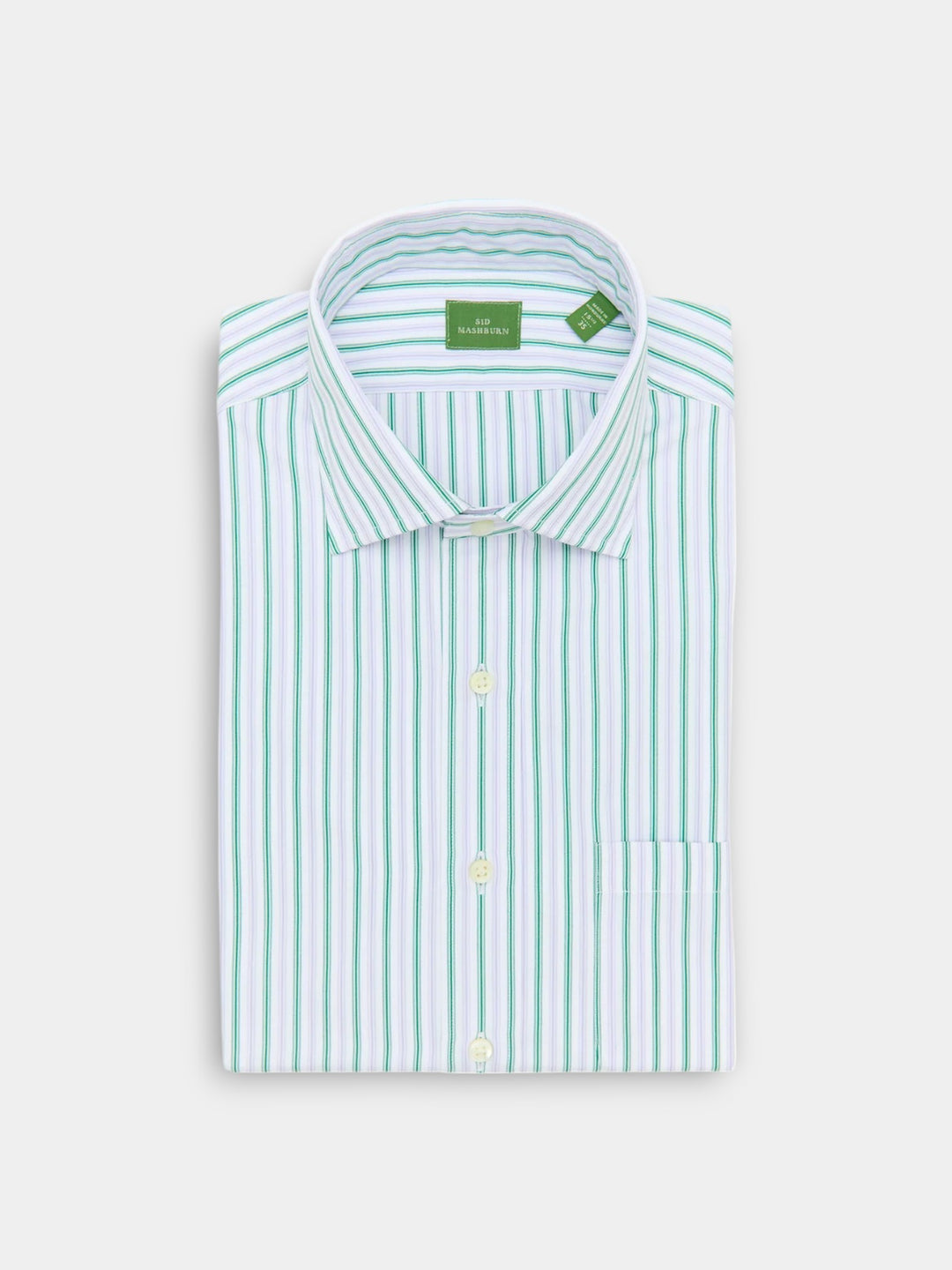 sid mashburn dress shirt Spread Collar Dress Shirt in Blue Bengal Stripe Poplin