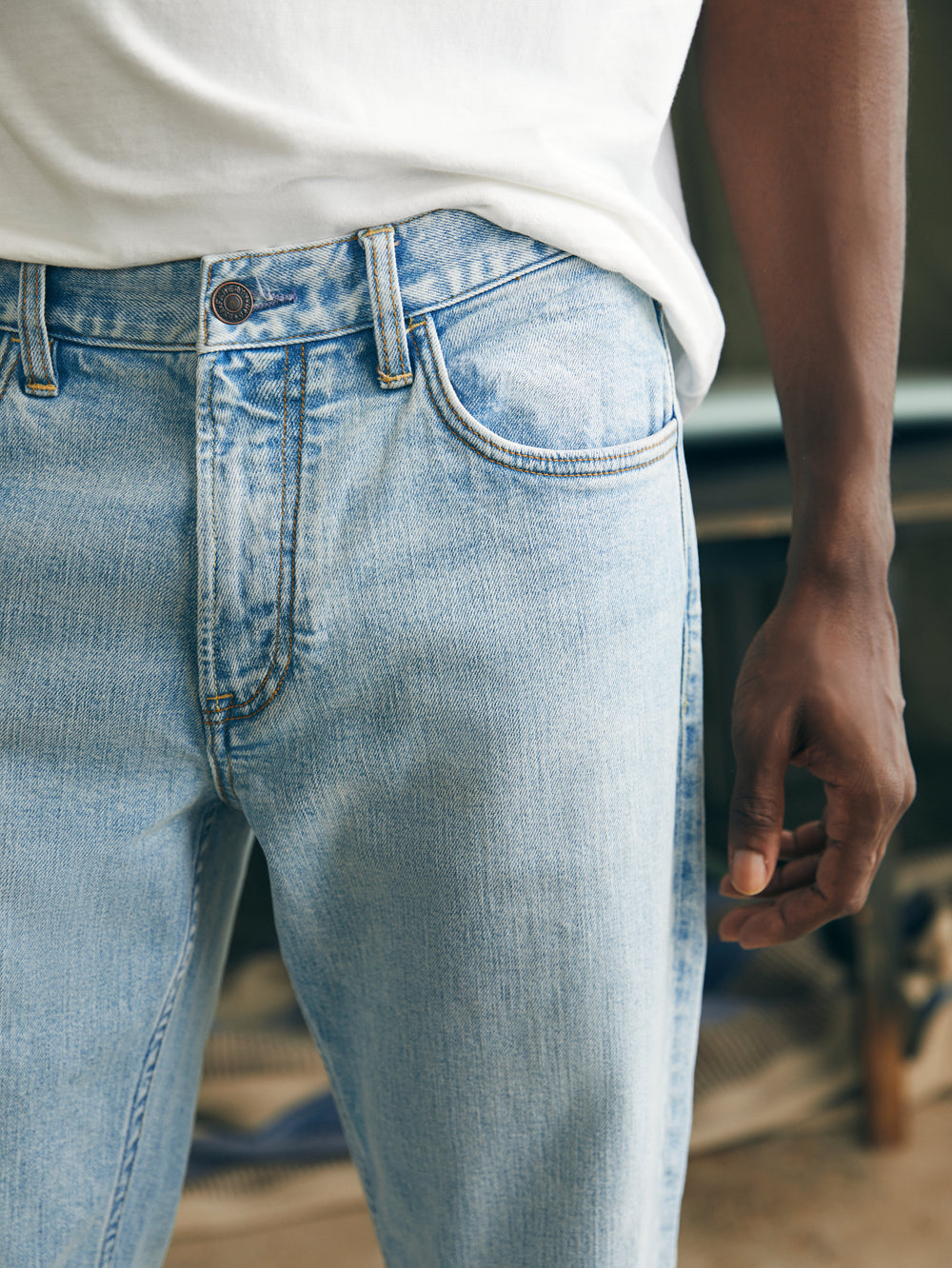 Faherty Slim-Straight Organic Cotton Denim - Somerset Blue Wash – John ...