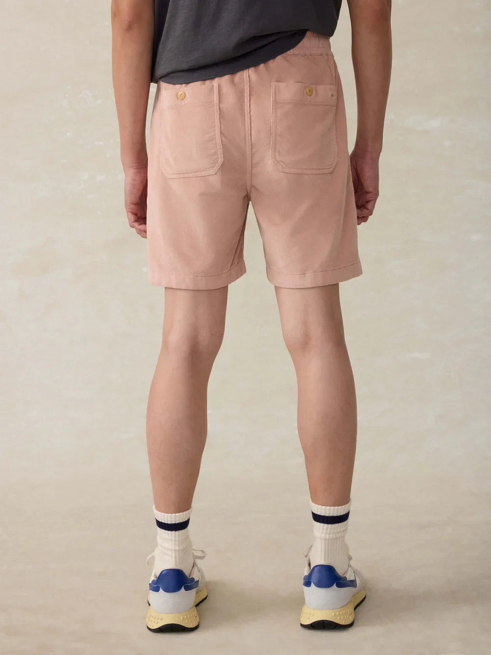 Faherty Corduroy Drawstring Utility Short Coral Dawn MBS2500