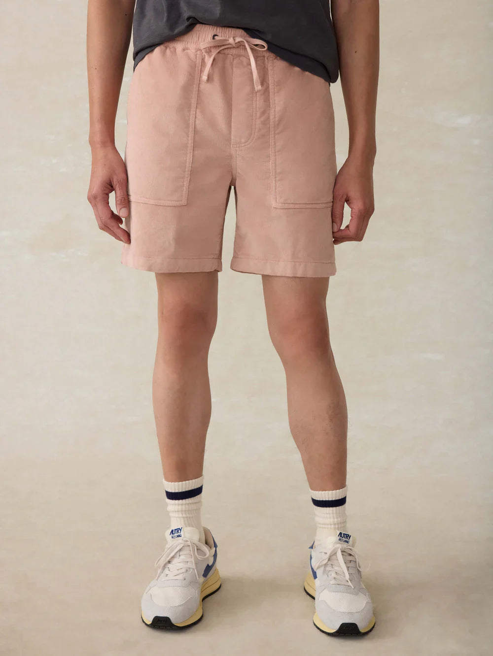 Faherty Corduroy Drawstring Utility Short Coral Dawn MBS2500