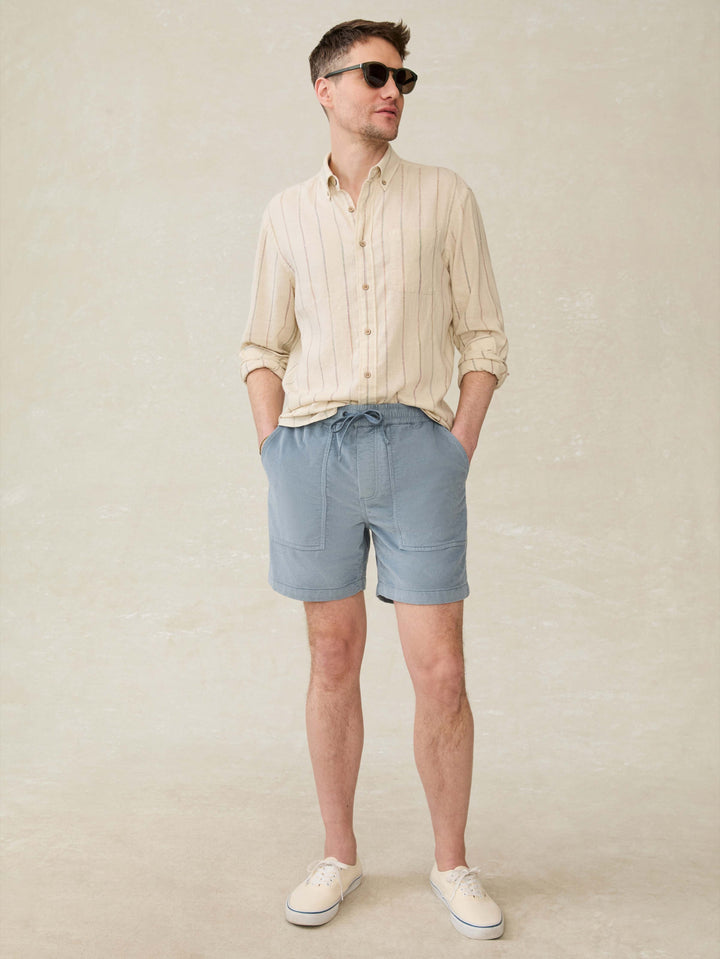 Faherty Corduroy Drawstring Utility Short Light Flint MBS2500