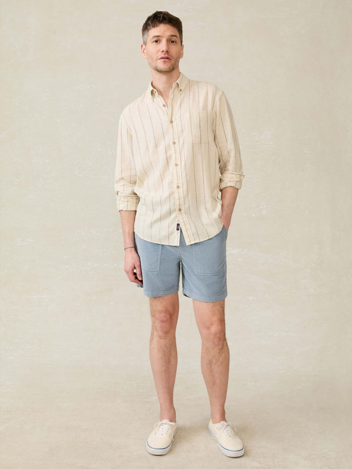 Faherty Corduroy Drawstring Utility Short Light Flint MBS2500
