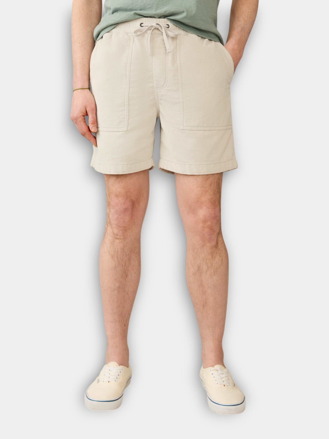 Faherty Corduroy Drawstring Utility Short | Plaza Stone