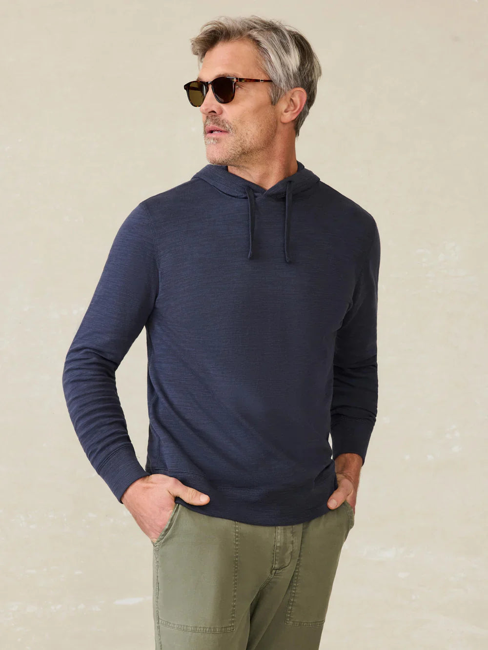 Faherty Sunwashed Slub Hoodie Blue Nights MKC0096