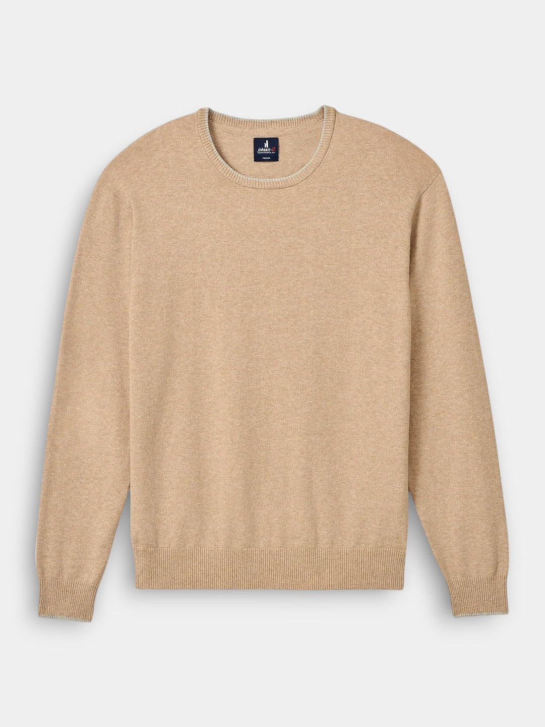 Johnnie-O Wren Plaited Cotton Blend Crewneck Sweater | Sand