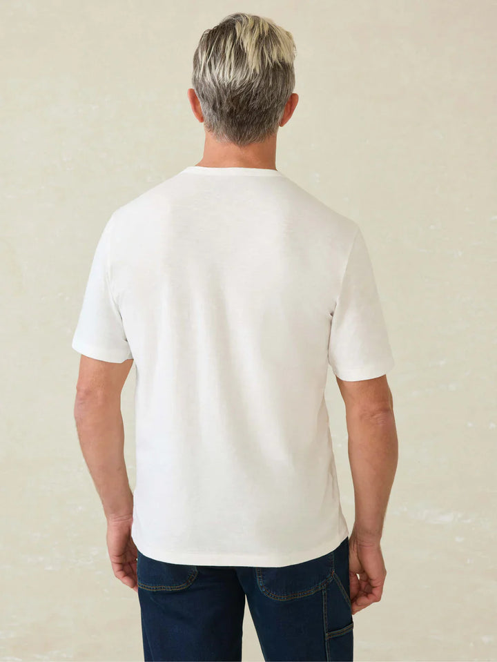 Faherty Sunwashed Tee White Surf Stripe MKS2515