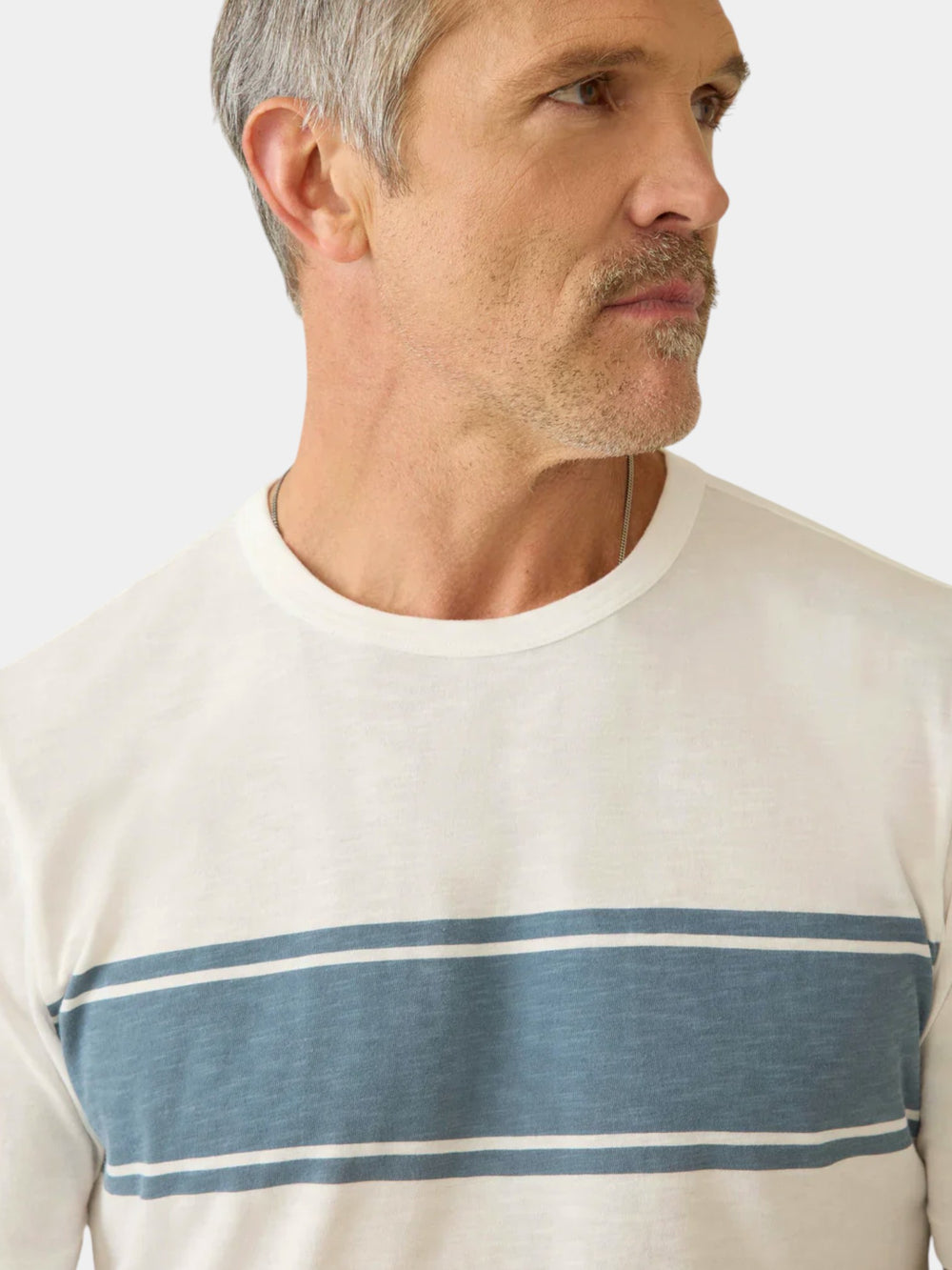 Faherty Sunwashed Tee | White Surf Stripe
