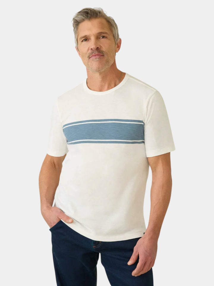 Faherty Sunwashed Tee | White Surf Stripe