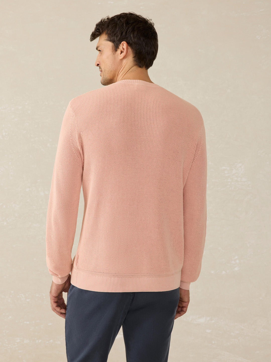 Faherty Sunwashed Crewneck Sweater Coral Dawn MYF2313
