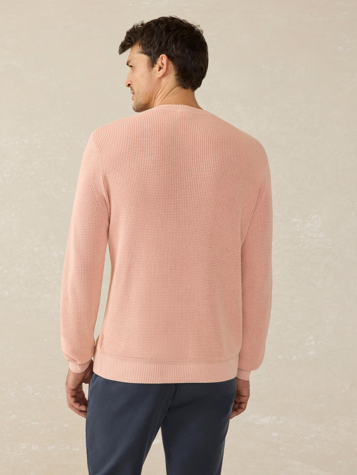 Faherty Sunwashed Crewneck Sweater Coral Dawn MYF2313
