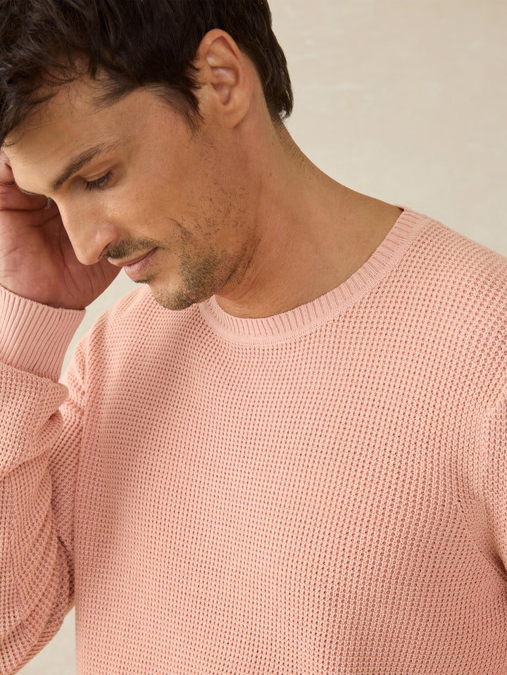 Faherty Sunwashed Crewneck Sweater Coral Dawn MYF2313