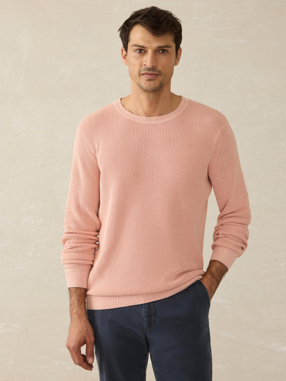 Faherty Sunwashed Crewneck Sweater Coral Dawn MYF2313