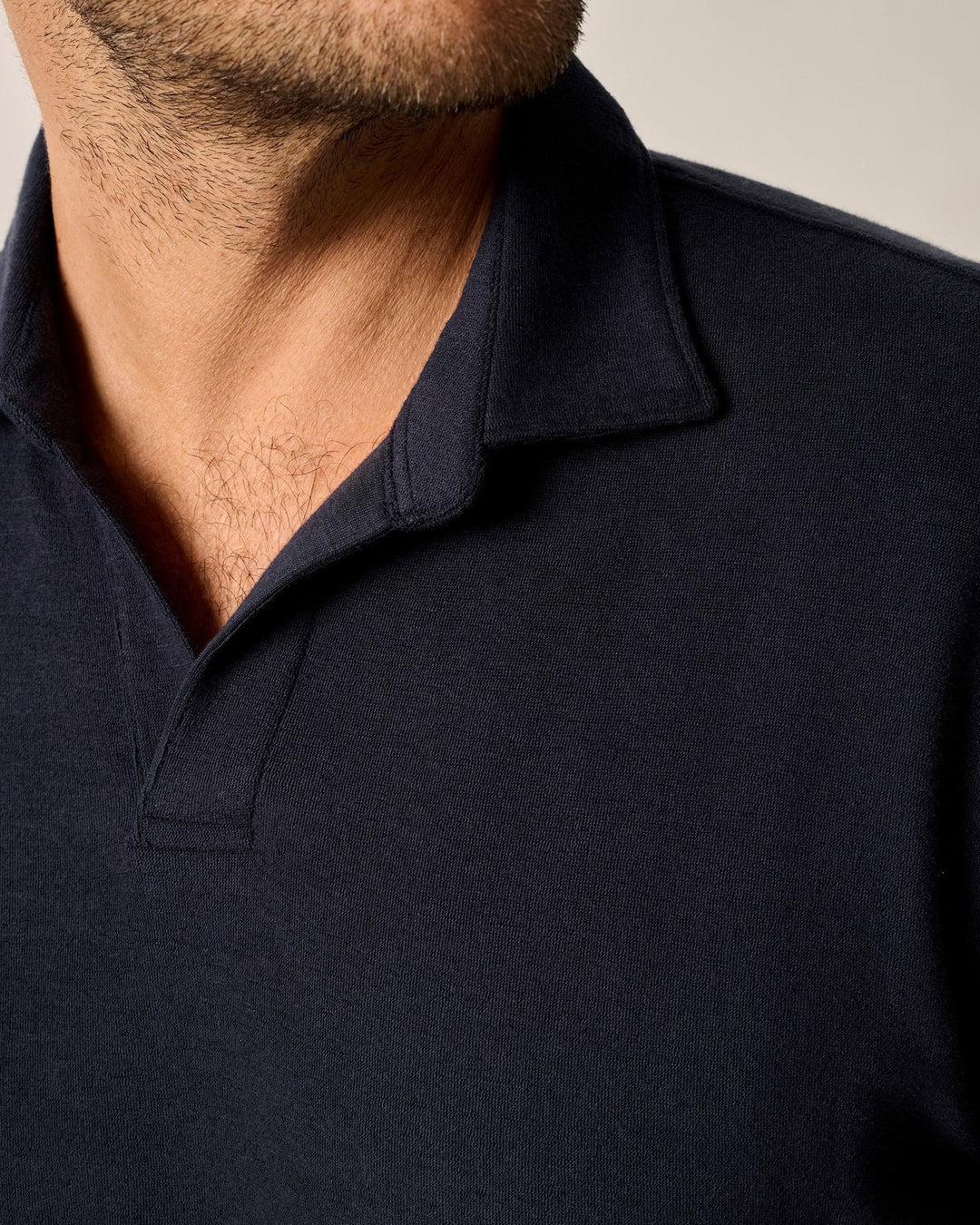Johnnie-O French Terry Johnny Collar Polo - Frankie Navy JMPO101520