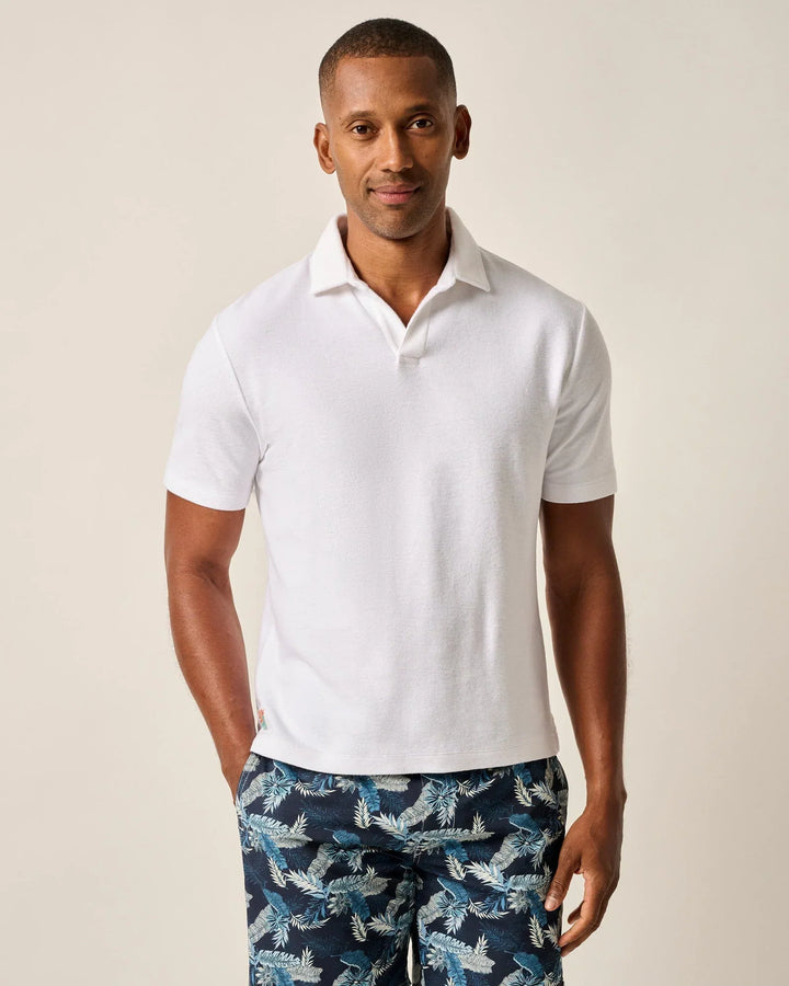 Johnnie-O French Terry Johnny Collar Polo - Frankie White JMPO101520