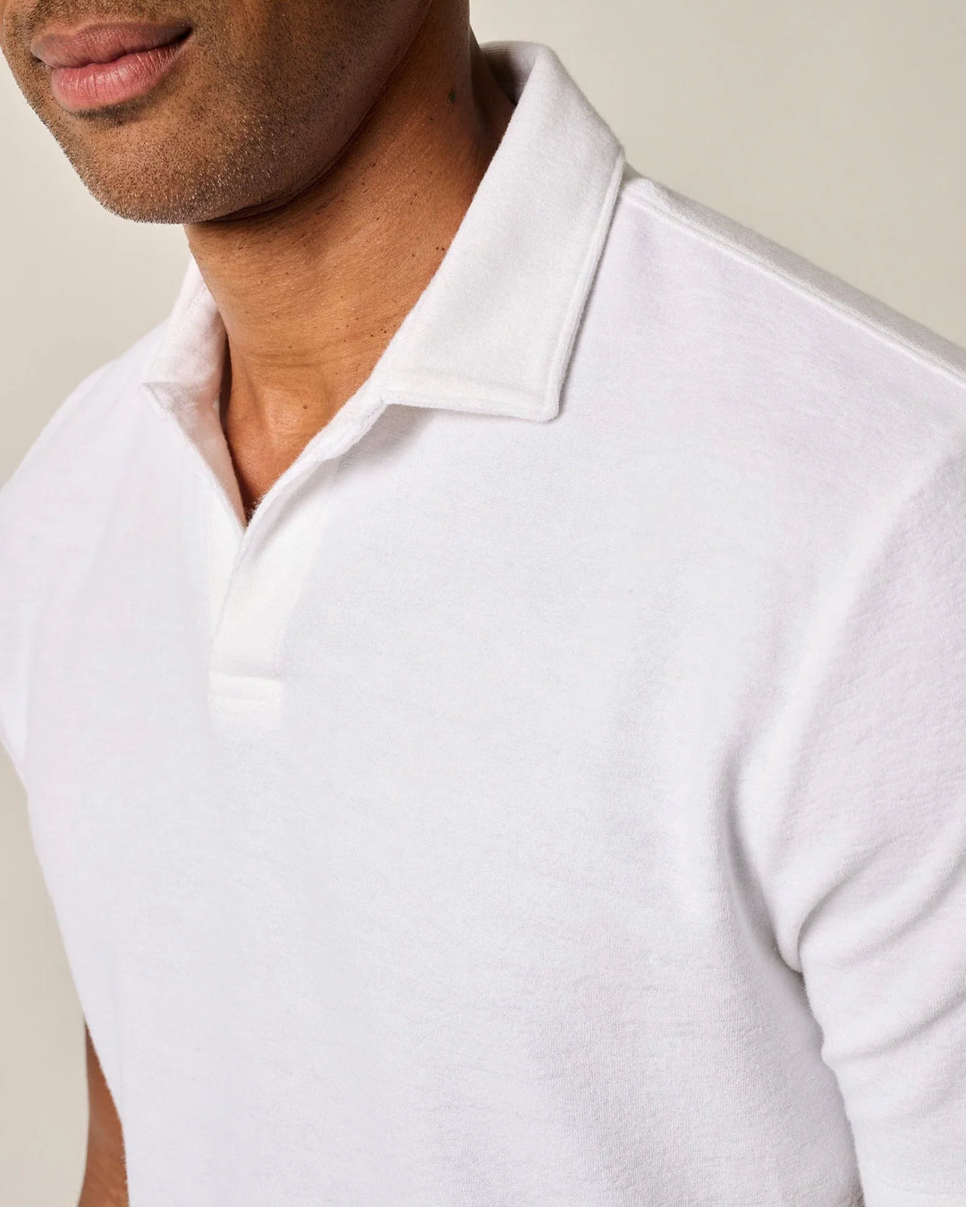 Johnnie-O French Terry Johnny Collar Polo - Frankie White JMPO101520
