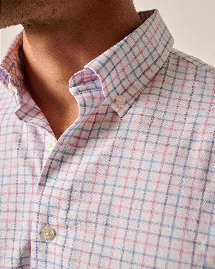 Johnnie-O Paddock Performance Button Up Shirt Porto Pink JMWL100730