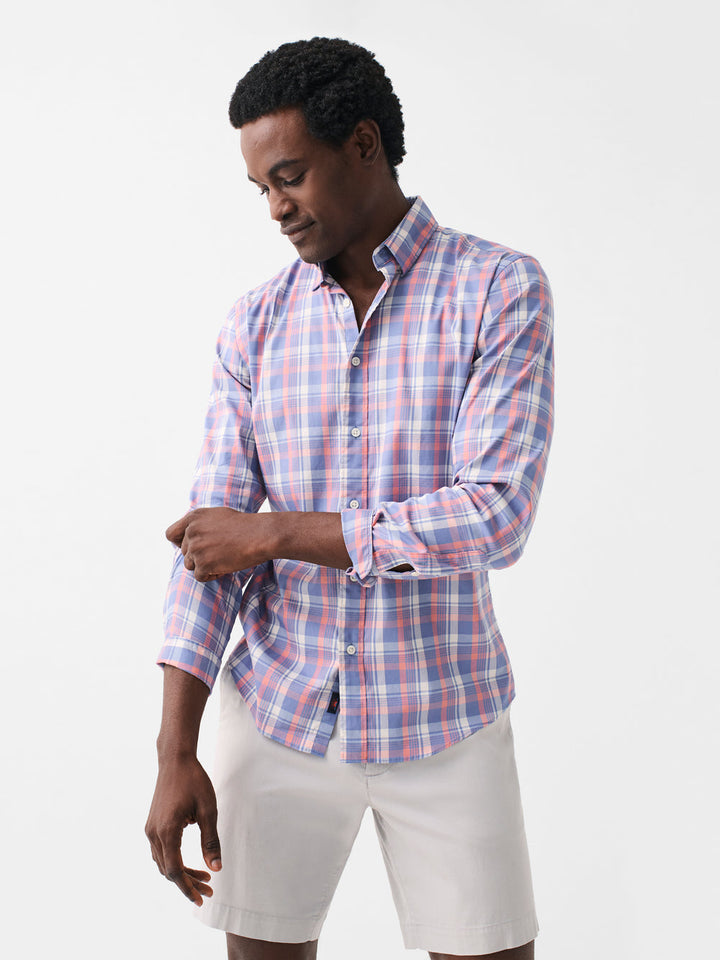 Faherty Pacific Rose Plaid Movement Shirt