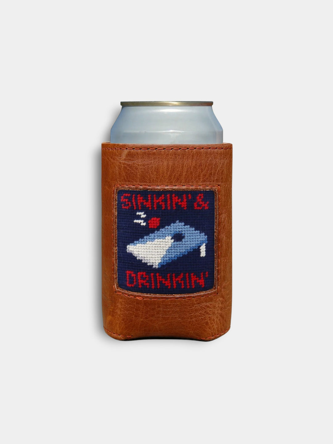 Smathers & Branson Sinkin and Drinkin Needlepoint Can Cooler | Dark Navy