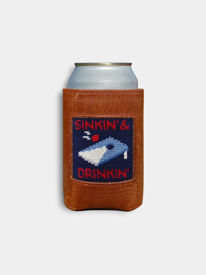 Smathers & Branson Sinkin and Drinkin Needlepoint Can Cooler | Dark Navy