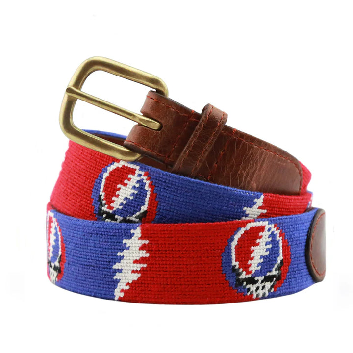 Smathers & Branson Steal Your Face Bolts Needlepoint Belt