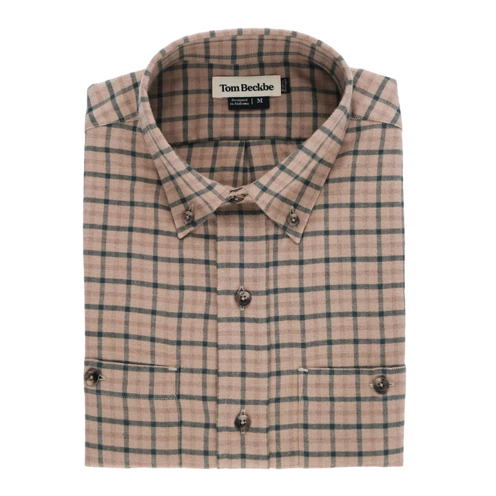 Tom Beckbe Brushed Cotton Twill Shirt Evergreen Heather MS025