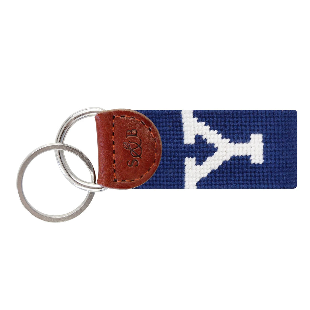 Smathers & Branson Yale University Needlepoint Key Fob (Navy) John