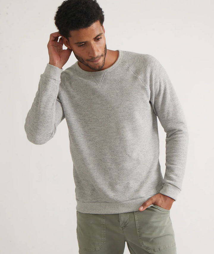 Marine Layer Sherpa Crew Pullover in Heather Grey