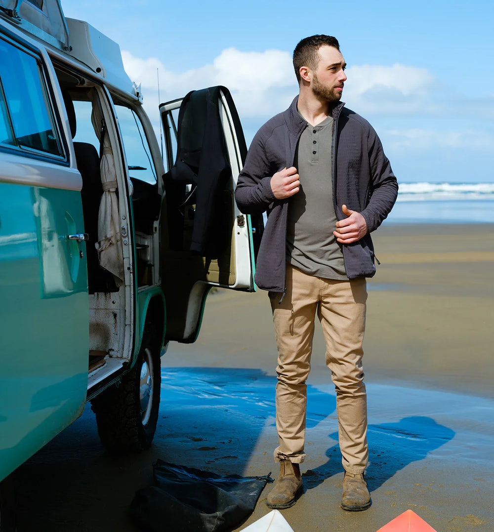 Free Fly Gridback Fleece Jacket Storm Cloud MGBFJ