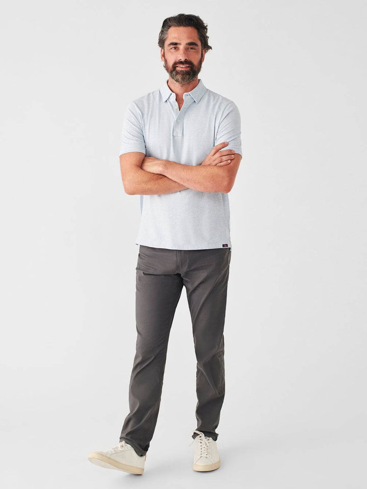 Faherty Cardiff Blue Heather Movement Polo