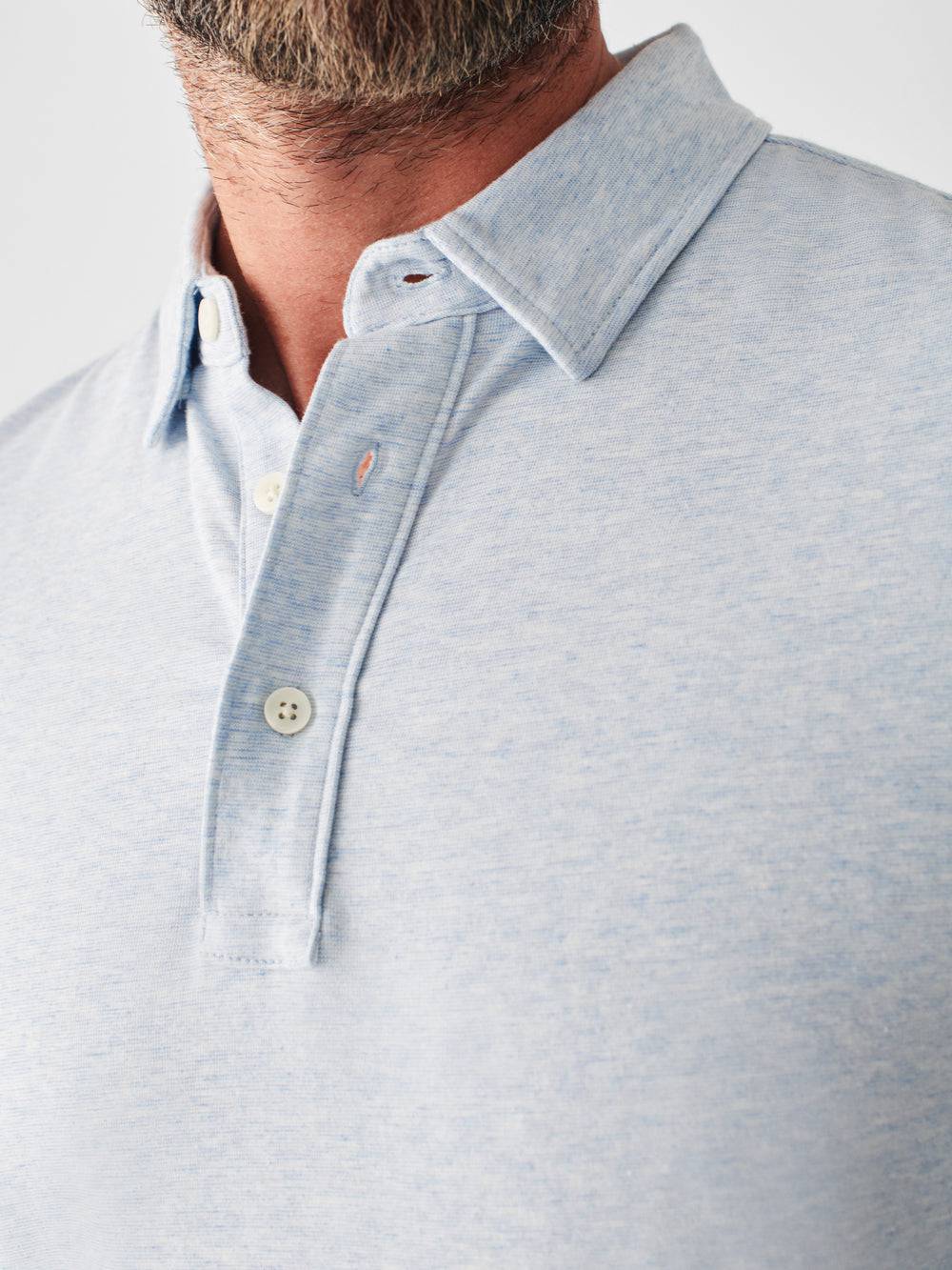 Faherty Cardiff Blue Heather Movement Polo