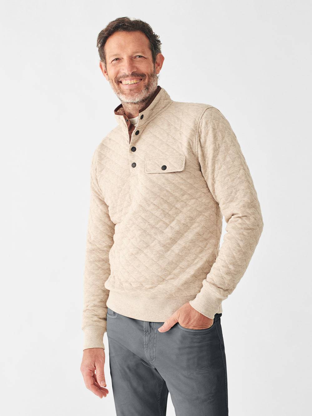 Faherty Epic Quilted Fleece Pullover