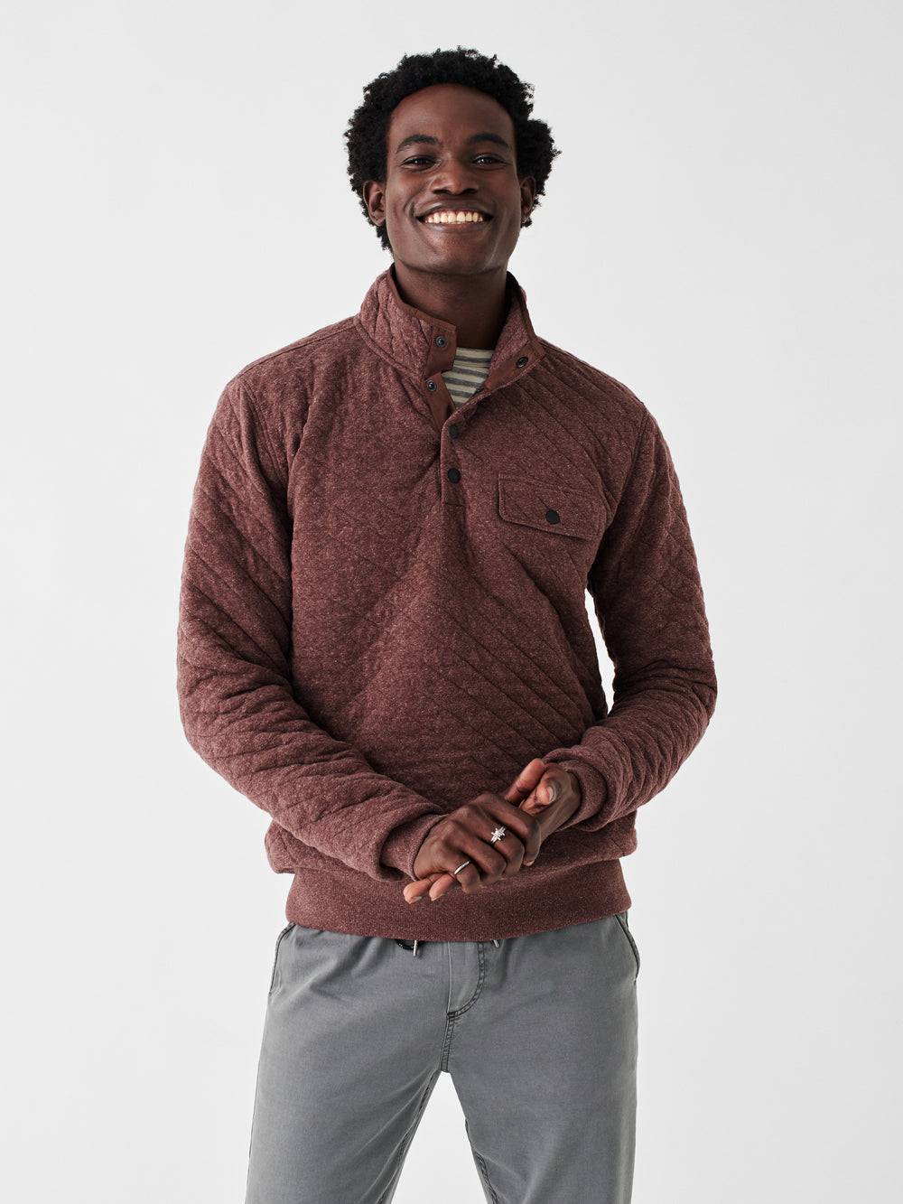 Faherty Epic Quilted Fleece Pullover