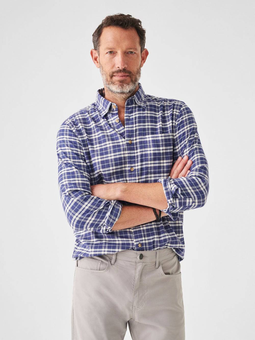 Faherty Ocean Seas Plaid All Time Shirt