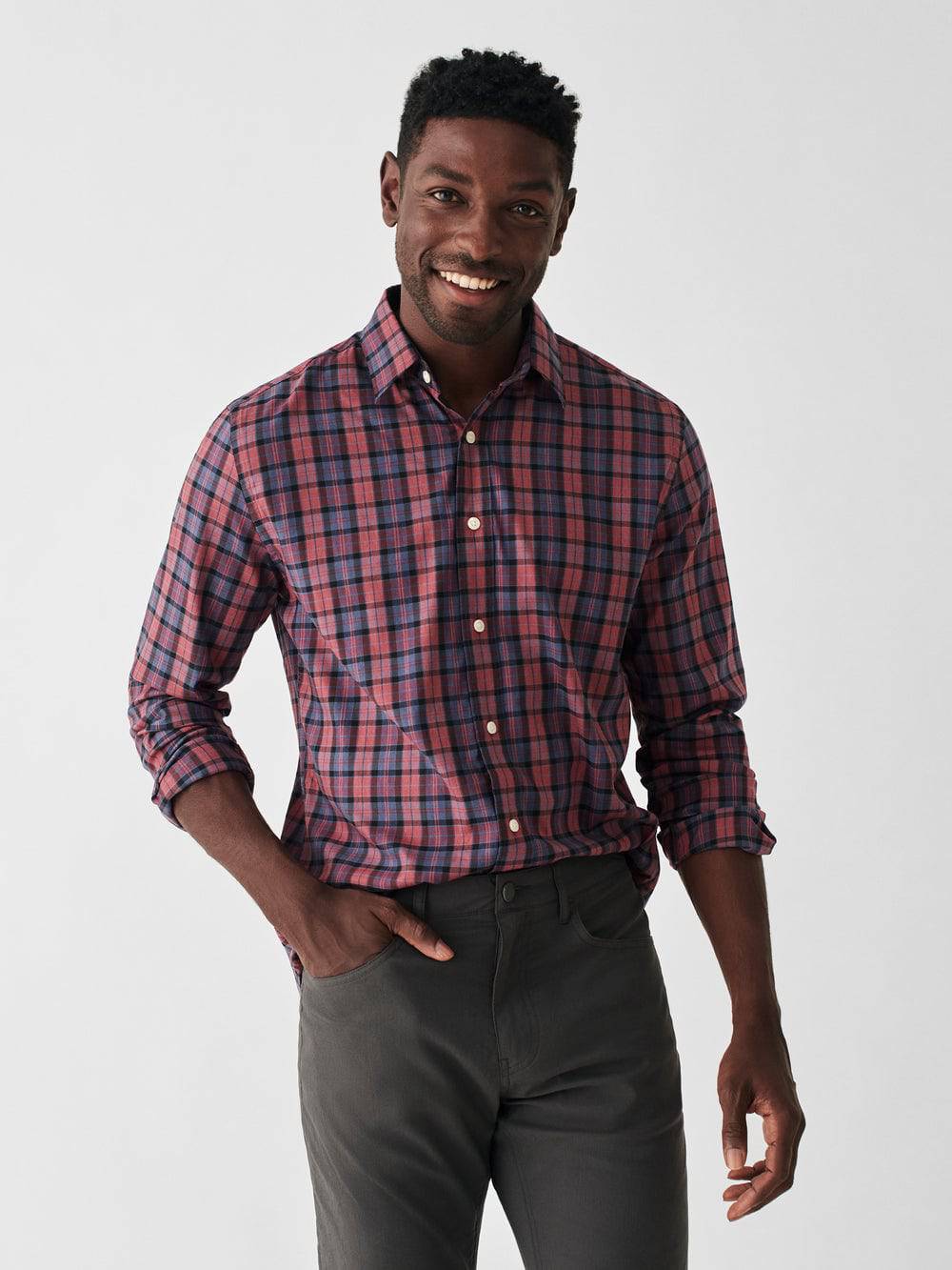 Faherty Point Jewel Plaid Movement Shirt