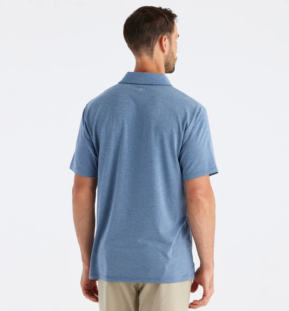 Free Fly Men's Bamboo Flex Polo Heather Deepwater MBP