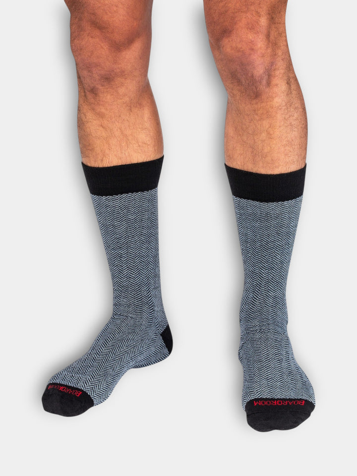 Boardroom Socks Mid-Calf Dress Socks | Herringbone