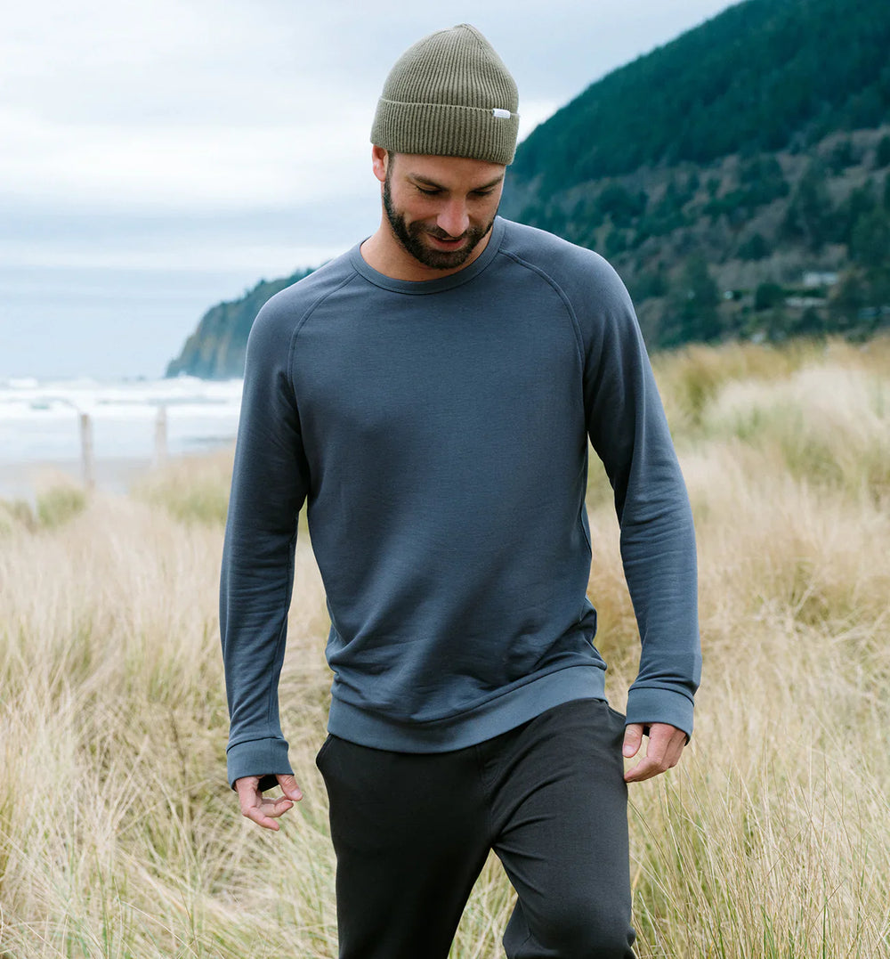 Free Fly Bamboo Lightweight Fleece Crew Storm Cloud MLWFLC
