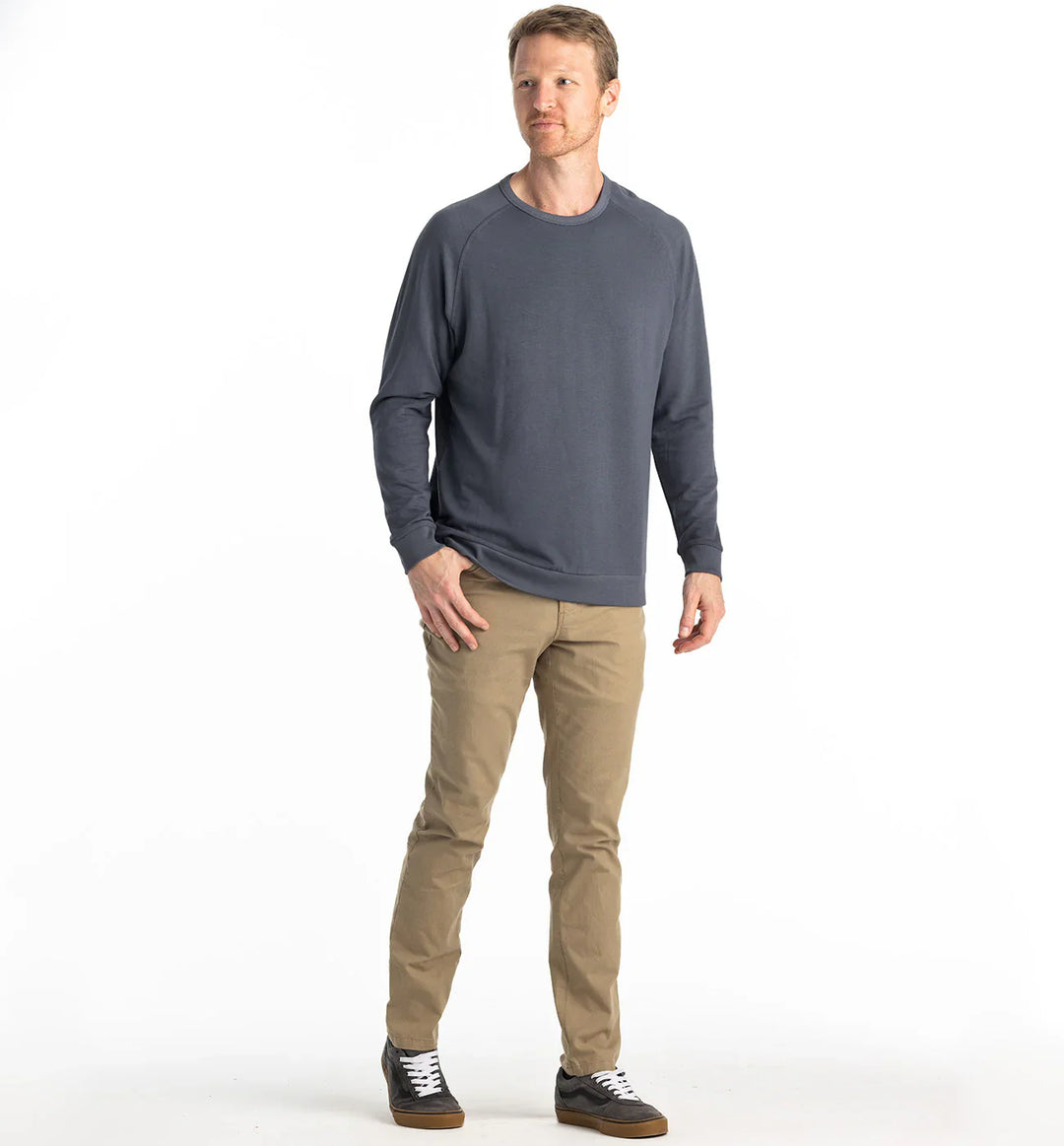 Free Fly Bamboo Lightweight Fleece Crew Storm Cloud MLWFLC