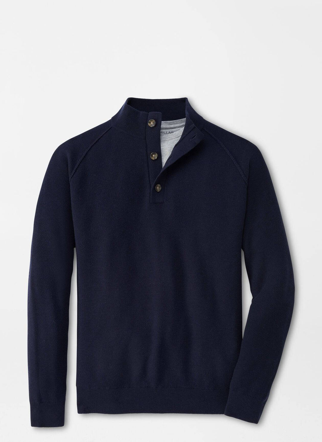 Peter Millar Parkway Textured 3-Button Mock Sweater