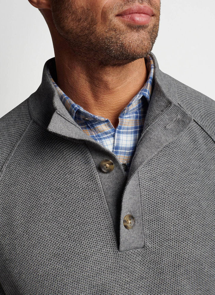 Peter Millar Parkway Textured 3-Button Mock Sweater