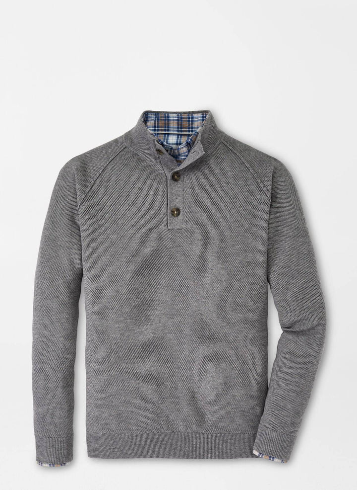 Peter Millar Parkway Textured 3-Button Mock Sweater