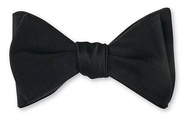 R. Hanauer Formal Black Satin Bow Tie