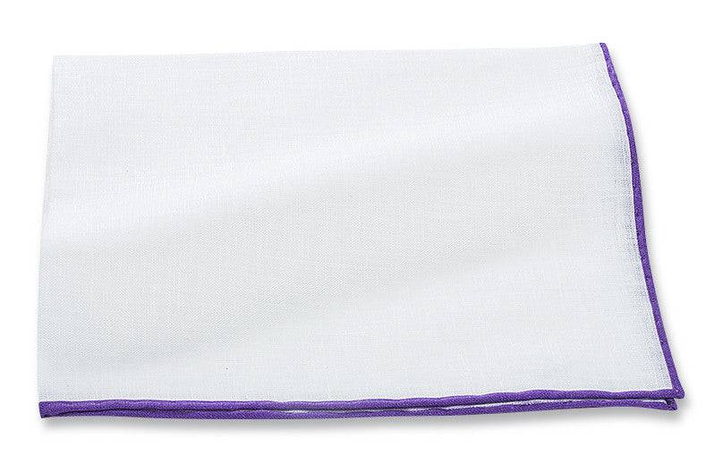 R. Hanauer Linen Border Pocket Square